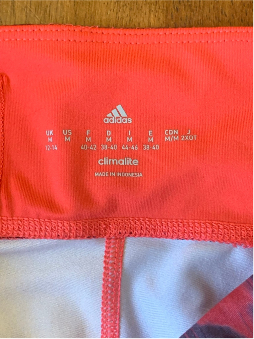 Adidas Leggings Medium Red Black - Picture 2 of 8